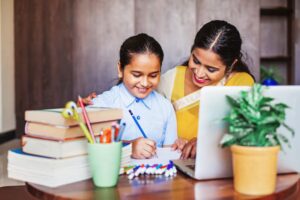 girl getting coaching for her studies